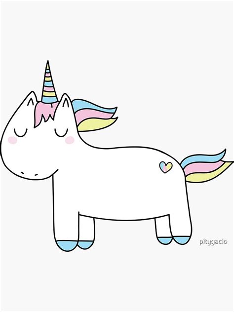 Pastel Unicorn Sticker For Sale By Pitygacio Redbubble