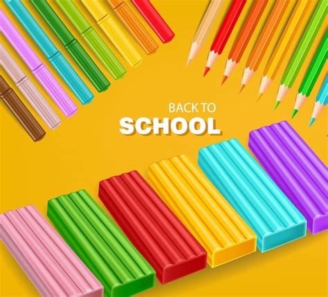 Premium Vector Back To School Card With Colorful Pencils