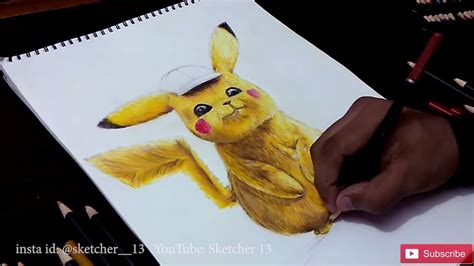 Detective Pikachu Time Lapse Easy Sketch Youtube