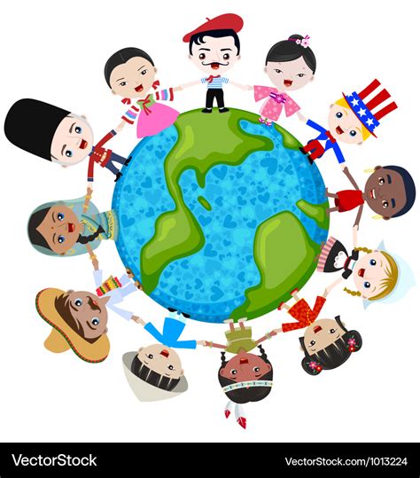Earth Multicultural Children Royalty Free Vector Image