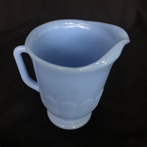 Vintage Pyrex Delphite Blue Glass Milk Pitcher Vintage Etsy