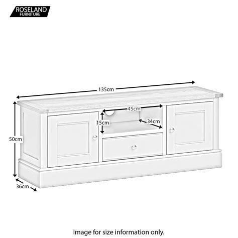 Bude 135cm Large Tv Stand With Oak Top For Living Room Blue Green