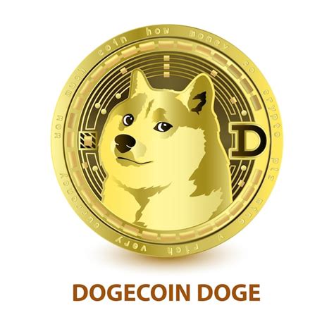 Premium Vector Dogecoin Doge Golden On White Background Coin