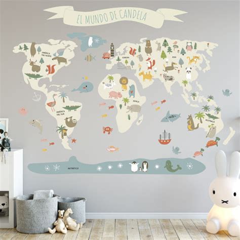Vinilo O Mapa Decorativo Infantil En 2020 Mapas Vinilos Mapamundi Images