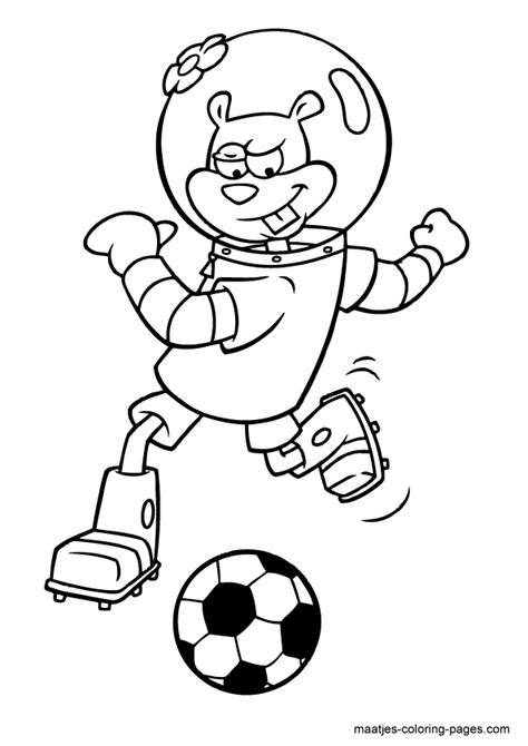 Coloring pages for kids spongebob and mrs puffba1b. SpongeBob SquarePants coloring pages - Playing soccer