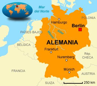 Mapa de alemania | alemania es un país que se encuentra en el continente europeo, más precisamente en europa central, y un estado que este mapa topográfico de alemania nos deja observar como el terreno del país va en inclinación desde el sur hacia el norte. Mapa de Alemania - Mapa Físico, Geográfico, Político ...