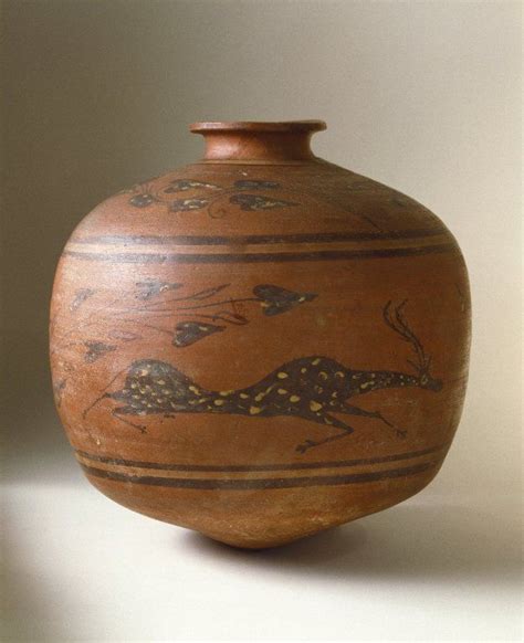 Egyptian Classical Ancient Near Eastern Art Wine Vessel With Spotted
