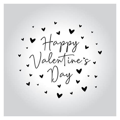 Happy Valentines Day Lettering Handwritten And Calligraphy Vector