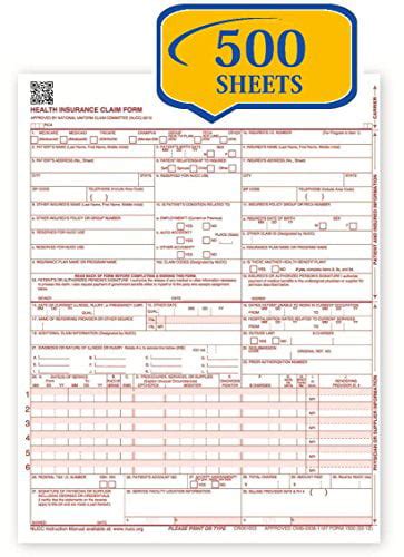 Buy New Cms 1500 Claim Forms Hcfa Version 0212 500 Sheets Online At