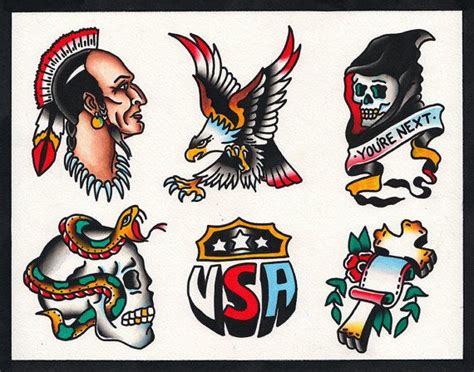 They also considered it a messenger of the heavens. Native American eagle skull snake traditional tattoo flash ...