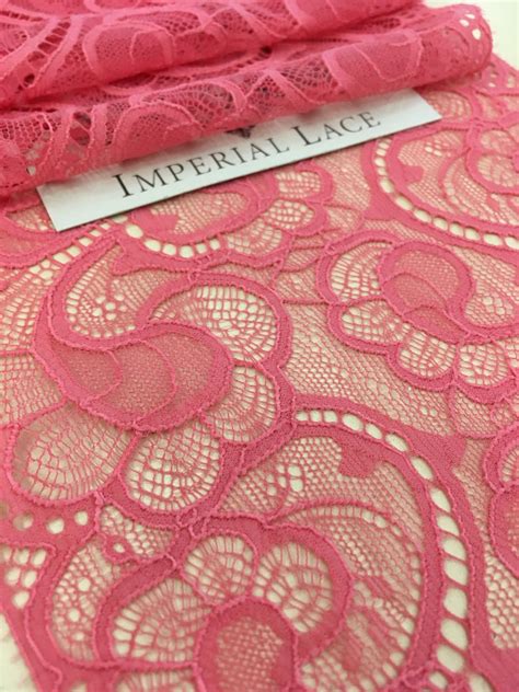 Raspberry Pink Elastic Lace Trim Lace Trim Lace Fabric From