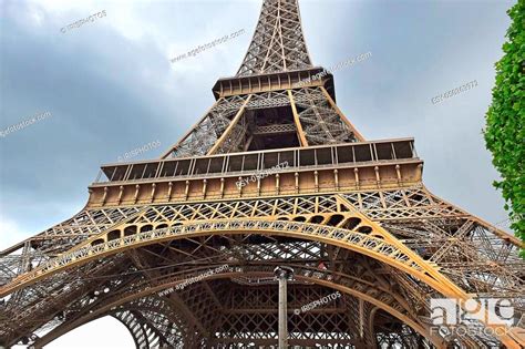 View Of The Eiffel Tower Close Up Paris France Stock Photo Picture