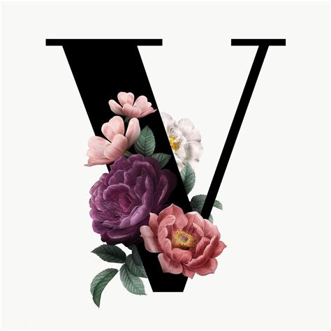 Download letter v stock photos. Classic and elegant floral alphabet font letter V transparent png ...