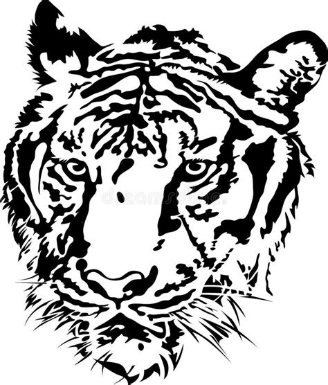 Tiger Head Silhouette Stock Vector Illustration Of Portrait 36117919