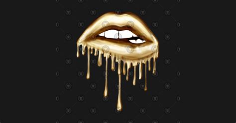 Gold Dripping Lips Lips Sticker Teepublic