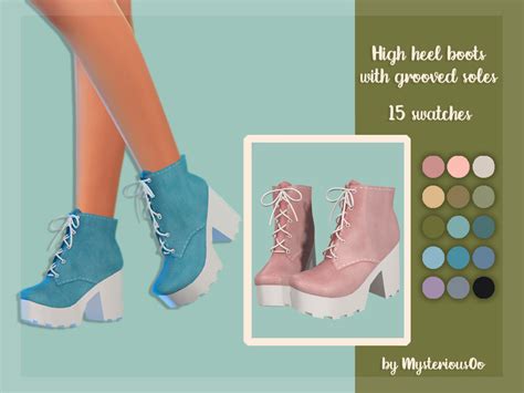 The Sims Resource High Heel Boots With Grooved Soles Sims 4 Teen
