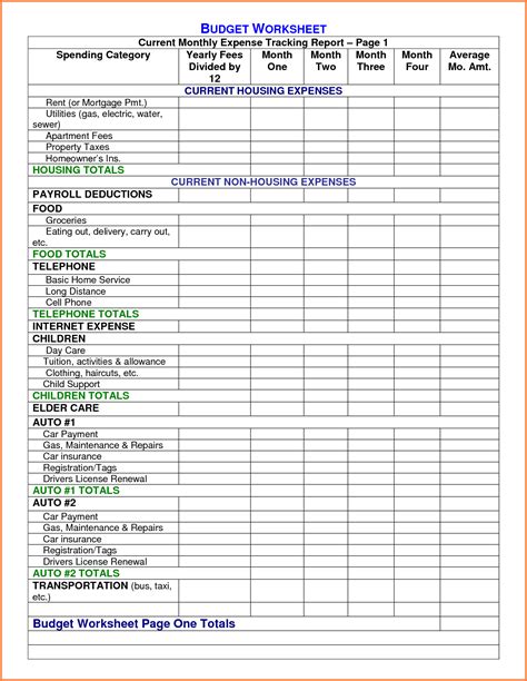 10 Home Monthly Budget Spreadsheet Excel Spreadsheets Group