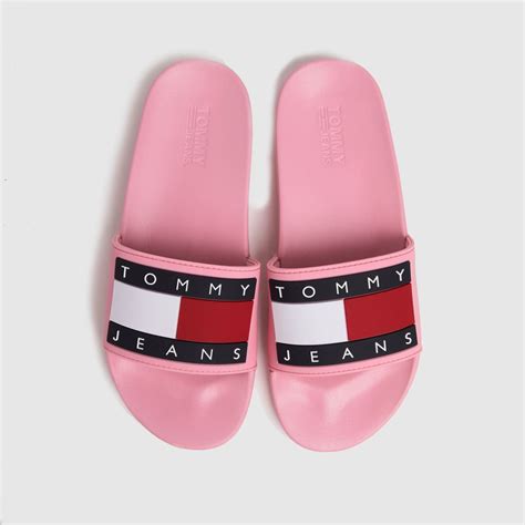 Tommy Hilfiger Pale Pink Flag Pool Slide Sandals Shoefreak