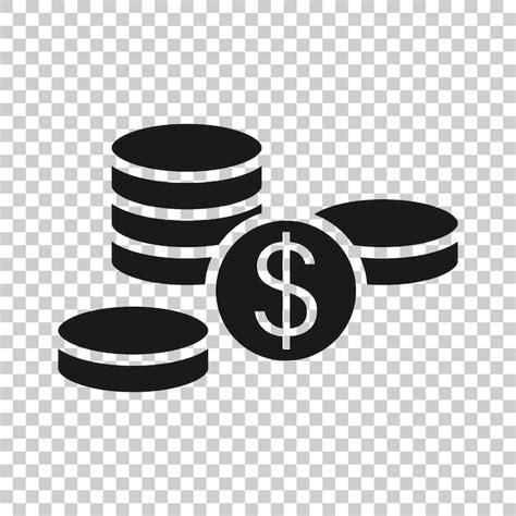 Premium Vector Coins Stack Icon In Flat Style Dollar Coin Vector