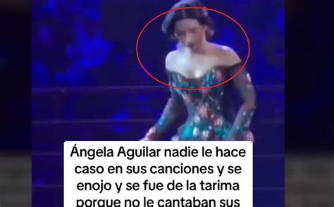 Ángela Aguilar hace berrinche y se baja del escenario al ver que no