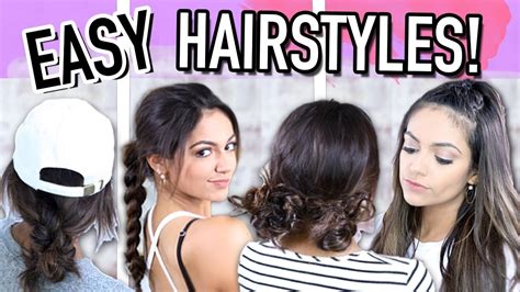 Not only is this the queen of all easy curly hairstyles, but it's also the fastest. 7 EASY & QUICK HAIRSTYLES FOR SCHOOL - YouTube