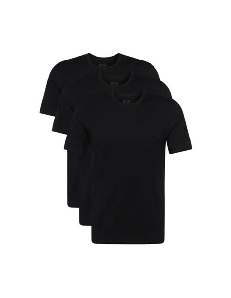 Camiseta Interior Hugo Boss 3 Pack 100 Algodón En Color Negro
