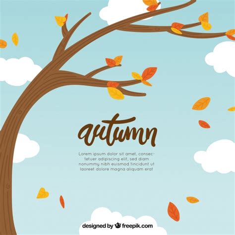 Free Vector Lovely Hand Drawn Autumn Background