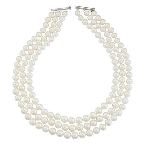 Freshwater Cultured Pearl Multistrand Necklace In 2021 Cultured Pearl