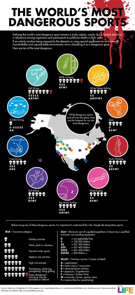 The Worlds Most Dangerous Sports Infographic The Fact Site
