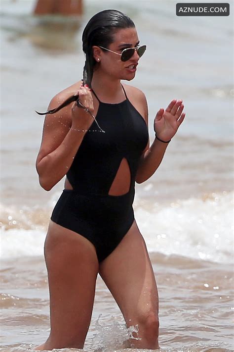 Lea Michele In Black Swimsuit At A Beach In Hawaii My Xxx Hot Girl