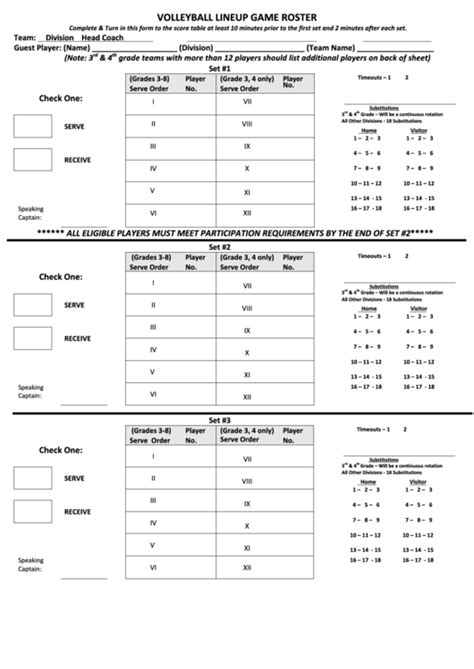 Top Volleyball Roster Sheets Free To Download In Pdf Format