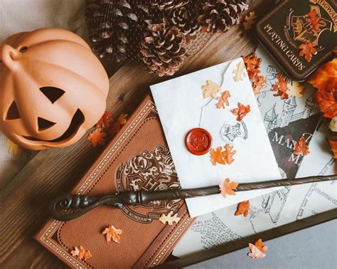 Harry Potter Hogwarts Fall Autumn Halloween Aesthetic Flatlay Harry