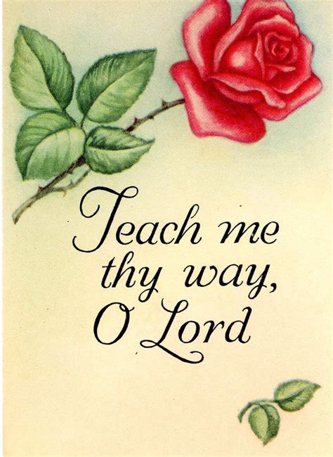 Teach Me Thy Way O Lord Vintage Card Rose Vintage Cards Cards