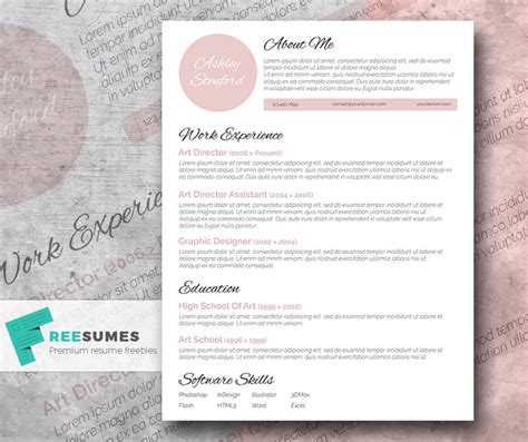 Pink Resume Template Free
