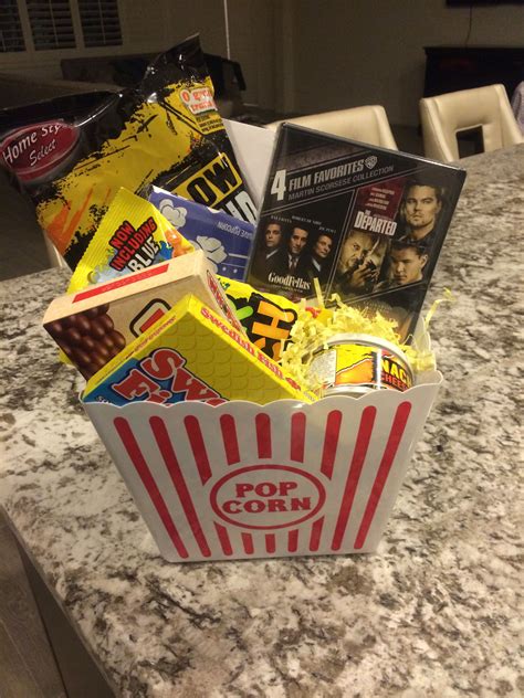 Great marriage gifts for friends. Movie night gift basket. Great for a young couple's ...