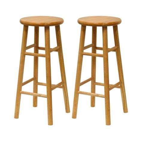 winsome wood set of 2 natural bar stools at