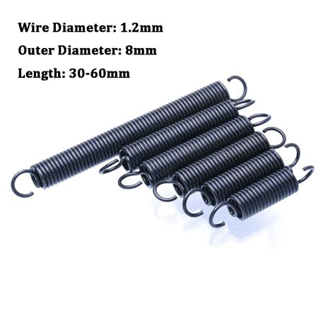 5pcs Wire Diameter 12mm Tension Spring With Hooks Steel Small