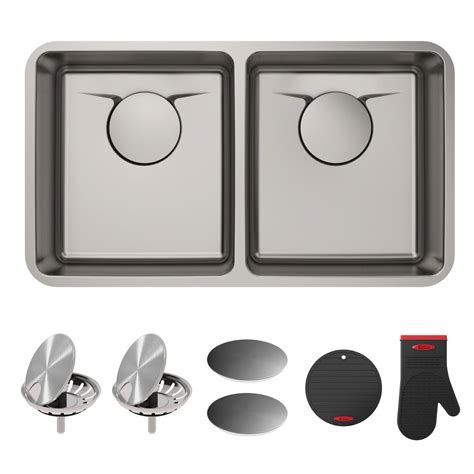 Buy Dex Undermount Stainless Steel 33 In 5050 Double Bowl Kitchen Sink