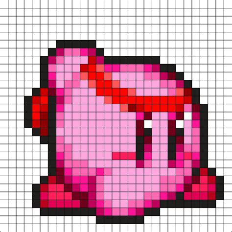 8 Bit Kirby Pixel Art Grid Kirby Kandi Hama Bead Spri