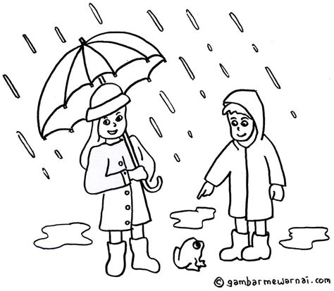 Gambar berikut adalah gambar payung, gambarnya sangat sederhana dan mudah untuk diwarnai. Mewarnai Gambar Musim Hujan | Buku mewarnai, Buku gambar ...
