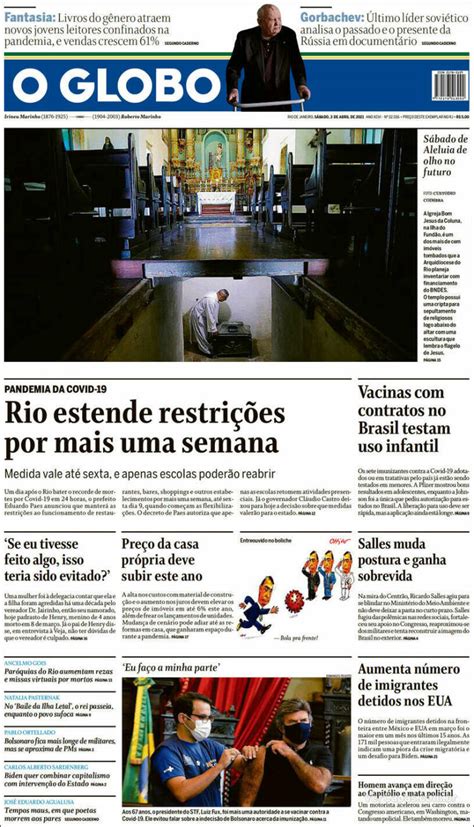 Periódico O Globo Brasil Periódicos De Brasil Edición De Sábado 3