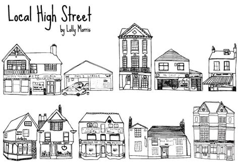Free Hand Drawn High Street Shops Vectors
