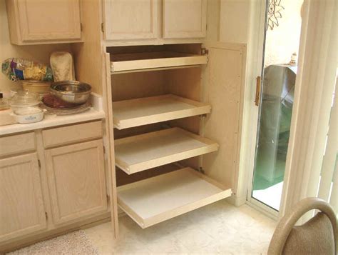 They allow you to easily lift your appliance, such as a stand mixer, up and out of a cabinet to counter height. Kitchen pantry cabinet pull out shelf storage sliding shelves