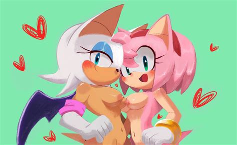 Rule Amy Rose Anthro Breasts Furry Heart Nude Rouge The Bat Sonic Series Vemm Wings