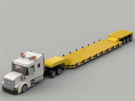 Lego Moc Semi Truck With Lowboy Trailer By Brick Studs Rebrickable