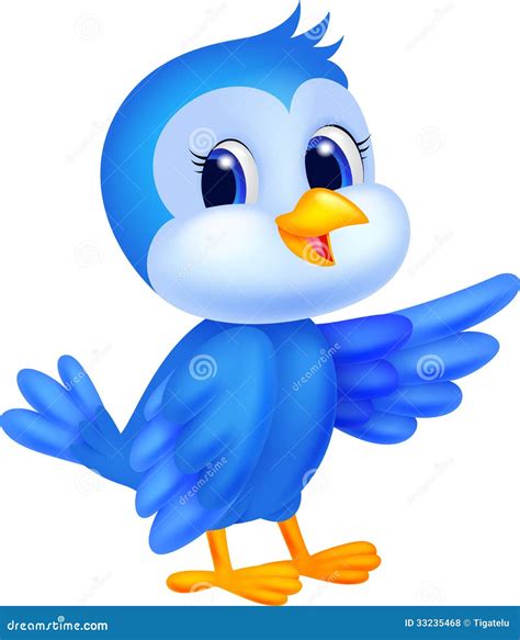 Cute Blue Bird Cartoon Stock Vector Illustration Of Sweet 33235468