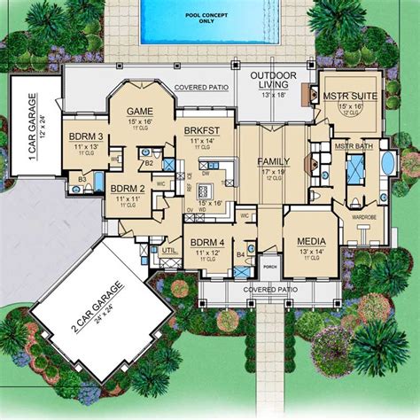 Mountain Rustic House Plan 4 Bedrooms 4 Bath 3065 Sq Ft Plan 63 593
