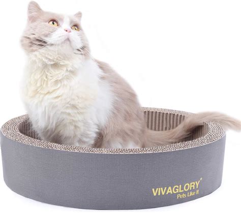 Vivaglory Oval Cat Scratcher Cardboard Durable Cat Scratch Lounger