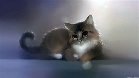 Download Cat Apofiss Drawing Cute Cat Hd Background Wallpaperdx Cute