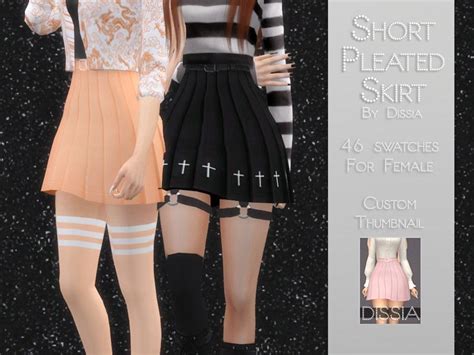 Short Pleated Skirt Pleated Skirt Short Sims 4 Dresses Sims 4 Cc
